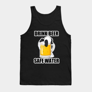 Drink Beer Safe Water - Funny Panda Tank Top